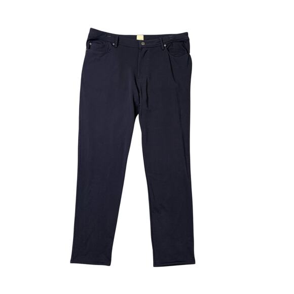 Swet Tailor Pants Mens 38 Navy High Rise Commuter Slim Straight 5 Pocket Chino - Picture 1 of 10